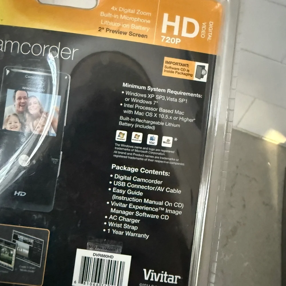 New sealed Vivitar Black DVR 410 HD Digital Video Camcorder camera 4x zoom